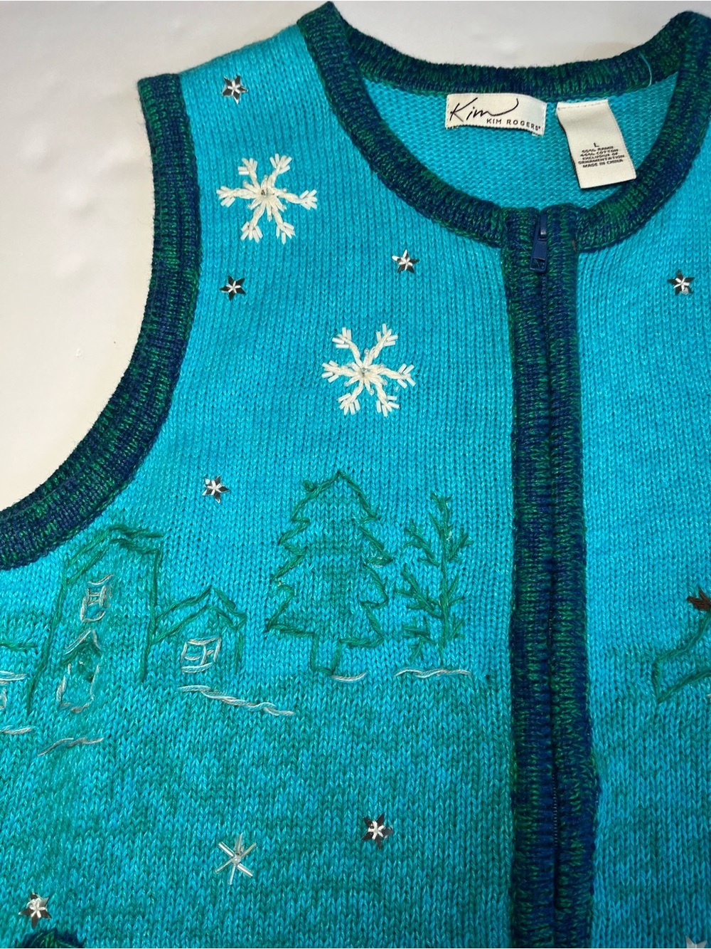Vintage GrandmaCore Snowman Retro Knit Sweater Vest Womens Large~Kitschy - Picture 4 of 9